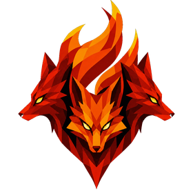 The FireLeash mark — three flaming fox heads